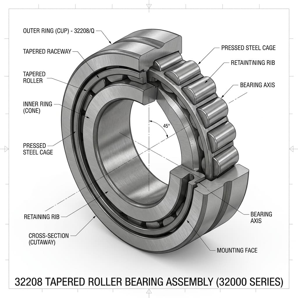 Tapered Roller Bearings 3D Cutaway